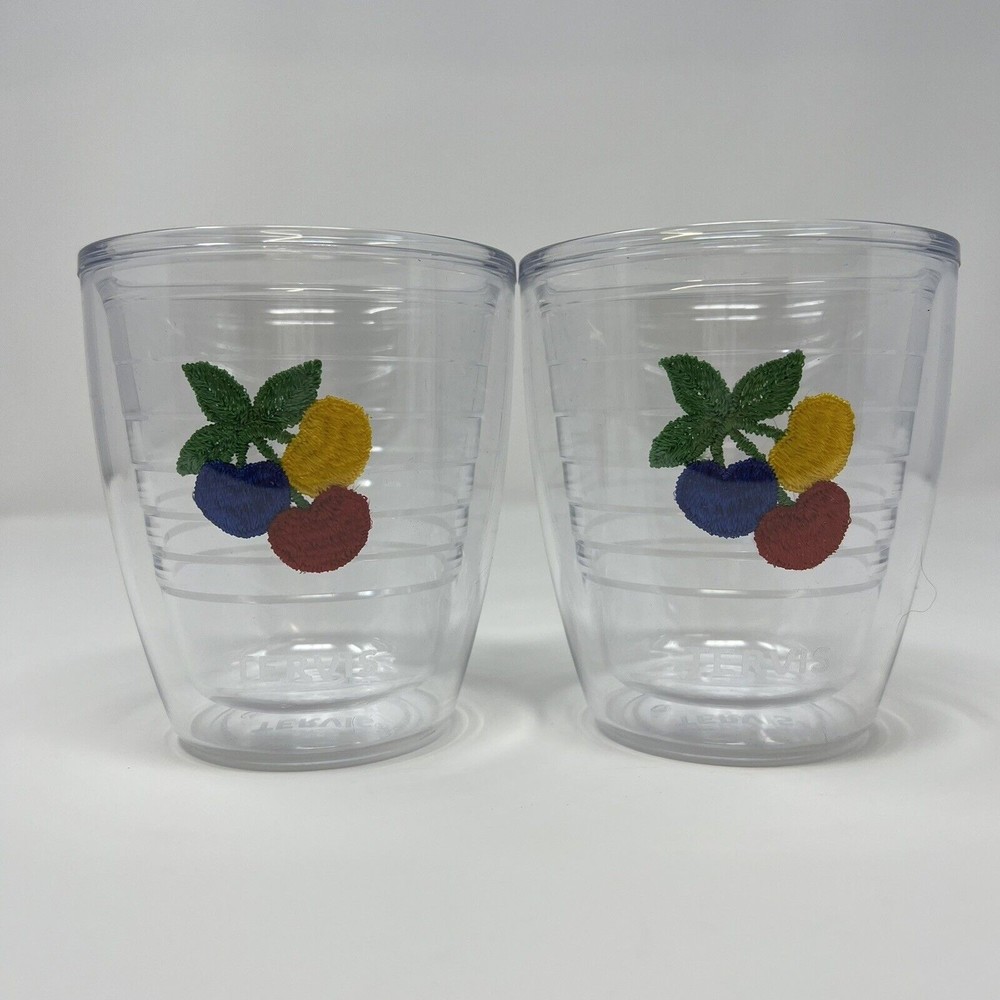 Lot of 2 Tervis 12 oz Tumblers Cherries Blueberries Berry Fruit Patch NEW